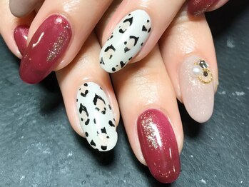 マノアネイル 甲子園口店(MANOA NAIL)/ヒョウ柄デザイン☆¥5500