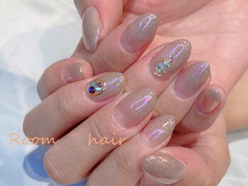 ルームヘアネイル 曙橋店(Room hair nail)/ラメカラーグラデ×ミラーネイル