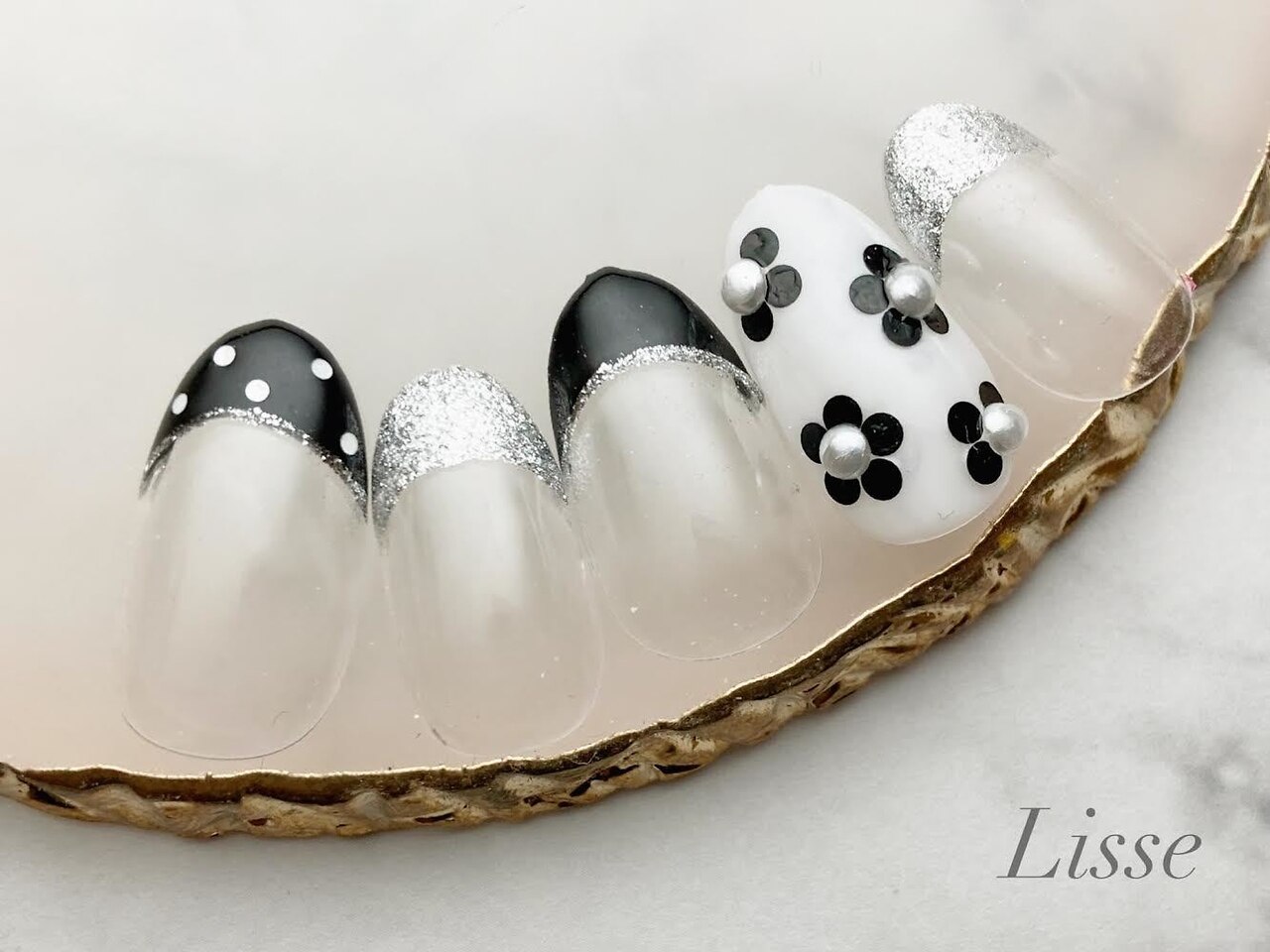 ♪373❤️ ねこ猫パール花マスクチェーンマスク