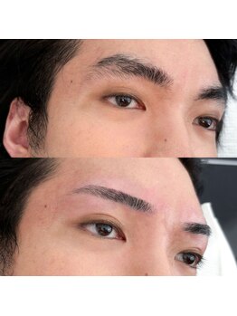 アンドスリー 原宿 表参道店(And Three)/平行細め眉毛【メンズ眉毛】