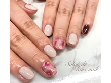 サロンドルリネイル(salon de Ruri nail)/ボルドーニュアンスアート♪