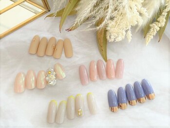 マニネイル 高の原店(mani nail)の写真/削らない【パラジェル】自分で外せる【ピールオフ】対応可能♪毎月楽しみな可愛いデザインをご提案★