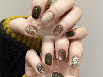 秋冬マグネットネイル