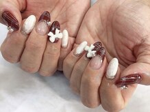 ドナ シェリダ(Dona Cherida)/ボルドー/リボンネイル/チェック