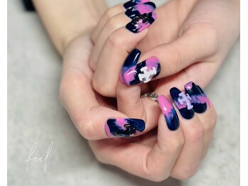 ネイビーピンクタイダイ