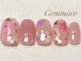 春の華やか桜ネイル
