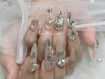 カメリアネイル 川崎(Camellia nail)の写真/チップ10本長さだしメニューが大人気◎理想の美フォルムで、存在感たっぷりのロングネイルもお任せ♪
