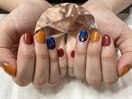 カラフルショートネイル