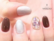 ワールド ビューティ ヴィヴァルト 宝塚店(WORLD BEAUTY VIVALTO)/シェル/シルバーネイル