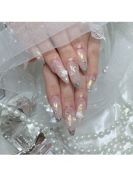 マリンネイル 麻布十番(Marin nail)/オーロラガラスフレンチ