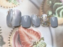 ネイルサロン&スクール ジーナ(GINA)/グレーニュアンスフットネイル