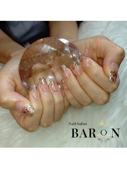 バロン 新宿店(BARON)/ピンクゴールドラメグラデ