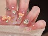 チップ長さ出し【ロング】*キラキラくまちゃんデザイン*¥6980