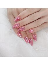 アートネイル ギャラリー(Art nail Gallery)/ギラギラピンクワンカラー
