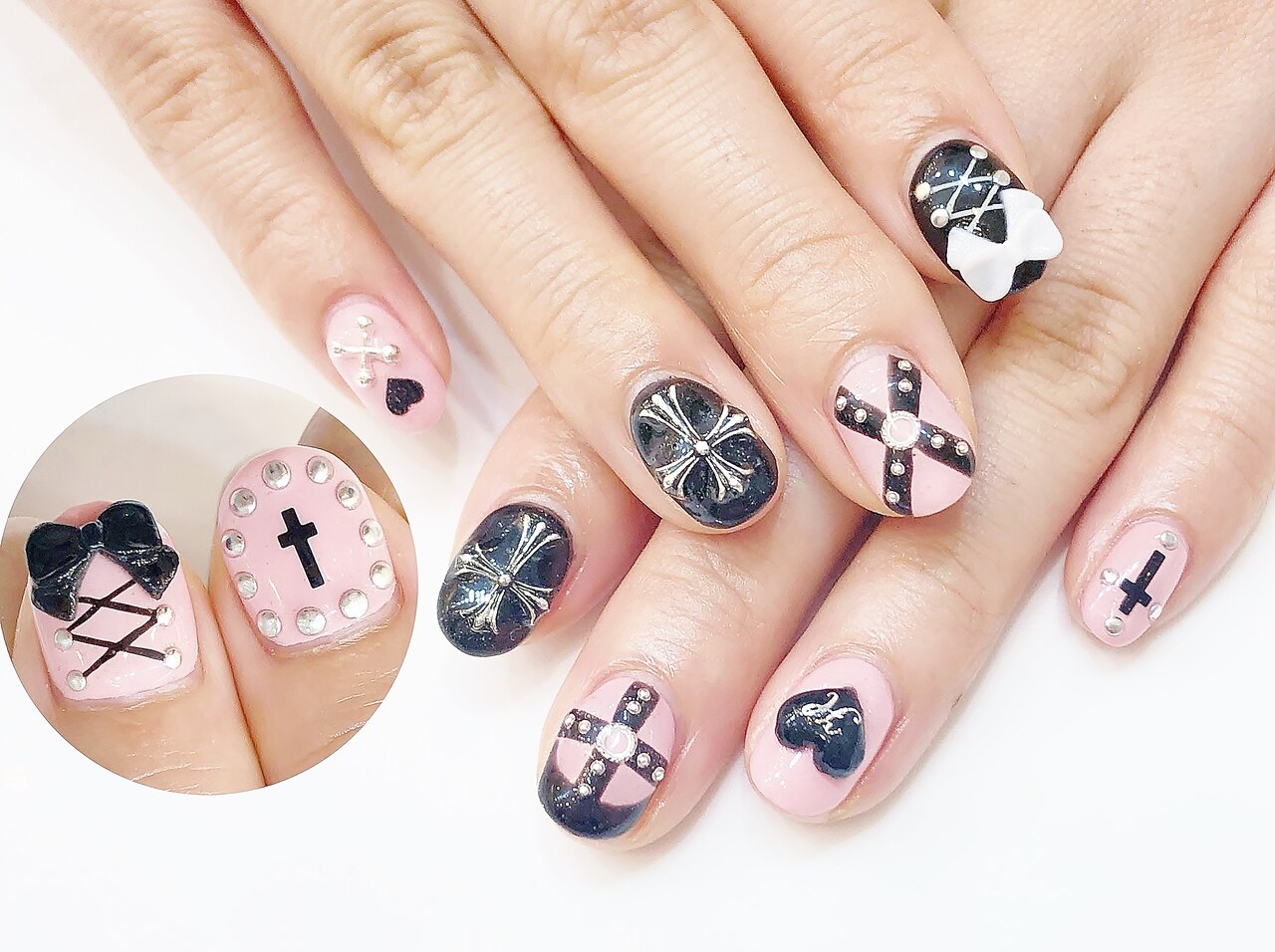 ネイルチップ オーダー チョコレート 3d ぷっくりハート ブラウン 3d