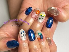 フラワー☆手書きネイル