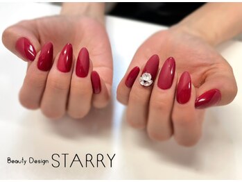 スターリー(STARRY)/赤 ワンカラー マット ビジュー