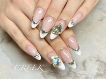 クリーク(CREEK)/白フレンチビジューワンホン韓国