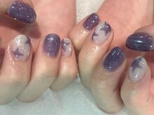 アイネイルズ 三宮店(I nails)/パープルスターフラッシュ￥7670