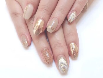 ネイルサロンアンドネイルスクールアートローズ 町田店(Art Rose)/ミラーネイル