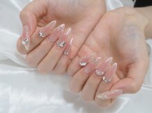 ピンクネイル/綺麗めネイル/チークネイル