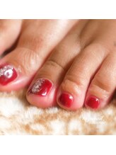 たゆ ネイル(たゆnail)/秋の赤フットレッドネイル♪