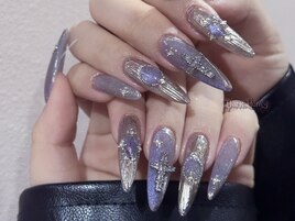パープルニュアンスネイル