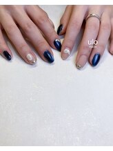 ウロネイルズ(ulo nails)/パールとシルバーフレンチ