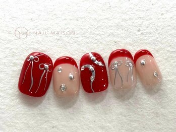 ネイルメゾン 梅田(NAIL MAISON)/シルバーリボン