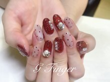 ジーフィンガー 大井町店(G Finger)/ボルドーマグ×ドットネイル♪