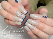 リエル(liaile)/パール×細フレンチネイル