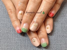クリスマスフレンチネイル ¥7500