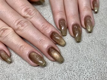 ブルームボーテ 北堀江(bloombeaute)/マグネット×ミラーラインネイル