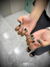 モツヲネイル(motsu.O! NAIL)/クリアカーキニュアンスデザイン