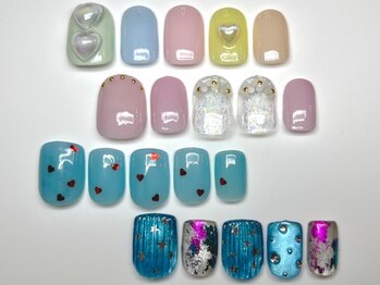 ムスク(Musk)の写真/ショートネイルでも余裕の可愛さ♪お仕事・生活に合わせてNAILを楽しもう☆凝ったデザインもリーズナブル♪