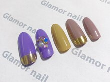 グラマーネイル(Glamor nail)/ミラー×スモーキーカラー