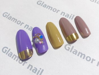 グラマーネイル(Glamor nail)/ミラー×スモーキーカラー