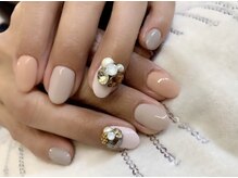 ビーアオヤマ(B AOYAMA)/ワンカラー＆ビジューネイル