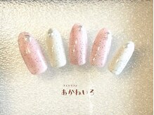 ネイルサロン あかねいろ/春サンドネイル　ぷっくりミラー