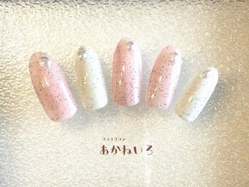 ネイルサロン あかねいろ/春サンドネイル ぷっくりミラー