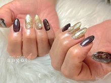 アンガット(angot.)/クリアブラック×ゴールドアート