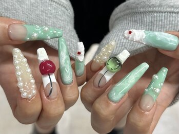 ゆびノさき イケブクロ(ゆびノさき+ikebukuro)/メロンソーダネイル