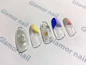 グラマーネイル(Glamor nail)/スノー×バルーンフレンチ