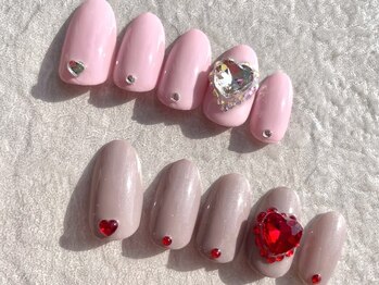 ネイルサロン ブリオン(Nail Salon Bullion)/クリスタルハートネイル