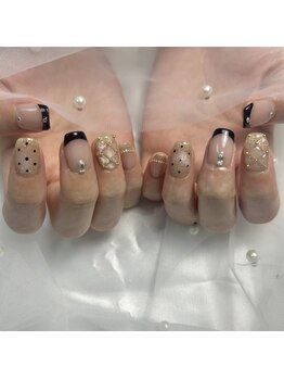 シードットネイル(Cee.nail)/キルティング×フレンチ