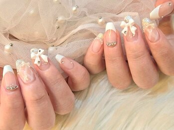 キレイエ ネイルズ(KIREIE NAILS)/リボン チェック フレンチ