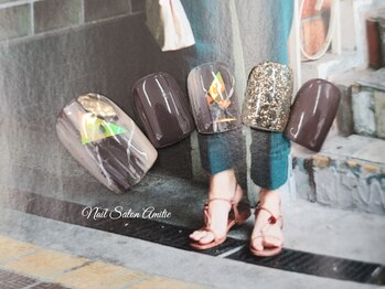 ネイルサロン アミティエ(Nail Salon Amitie)/nuance×キラキラfoot nail