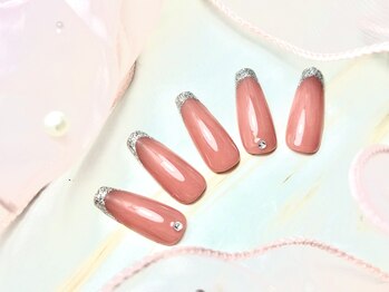 ガラスフレンチ風ネイル♪