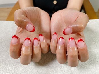 キキネイル たまプラーザ店(kikinail)/赤フレンチ シンプルネイル