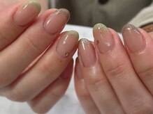 スリーラッシュアンドエルフネイル 下上津役店(threelash&elf.nail)/ピスタチオフレンチ/パラジェル